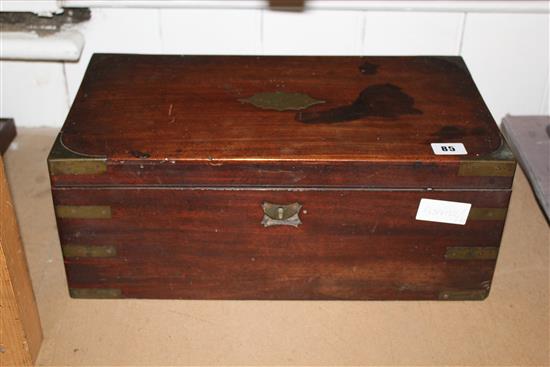 Brass bound mahogany box